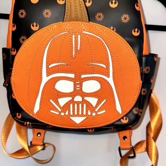 Loungefly Star Wars Darth Vader Glow-in-the-Dark Jack-o-Lantern Mini Backpack - Picture 2 of 12